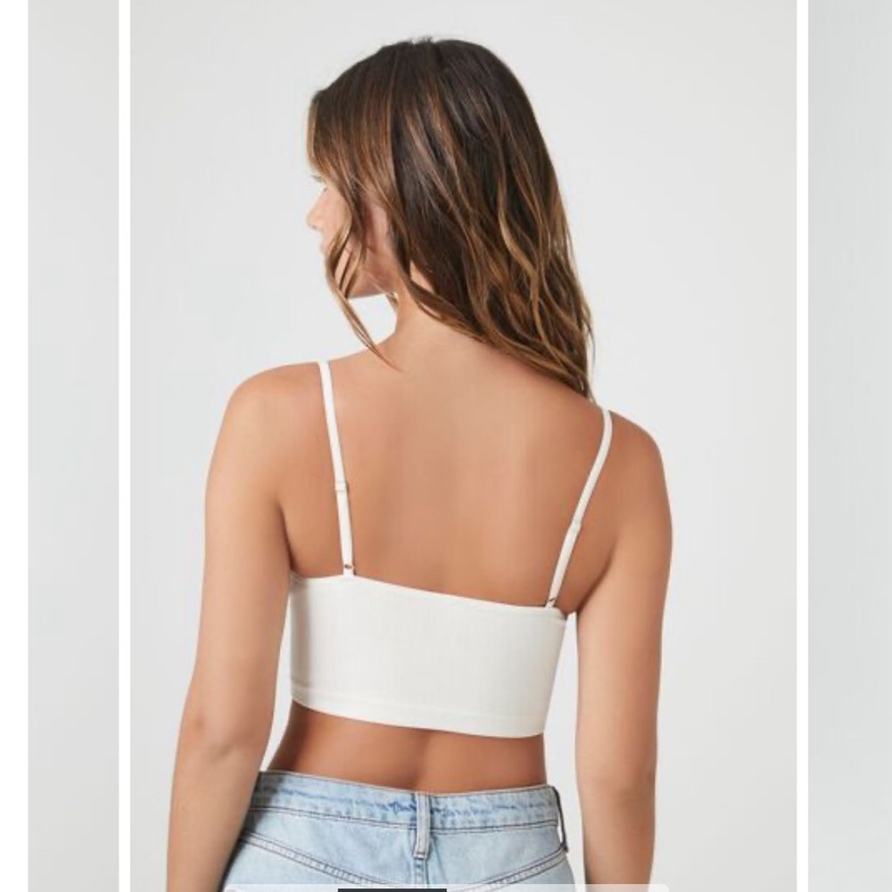 White Ribbed Knit Bralette - Picture 3 of 3